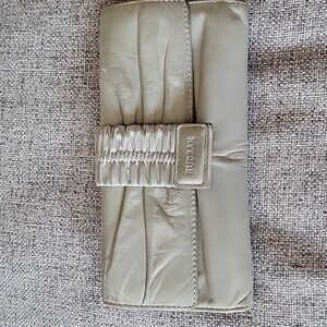 Rudsak Gray Soft Ruched Leather Trifold Wallet